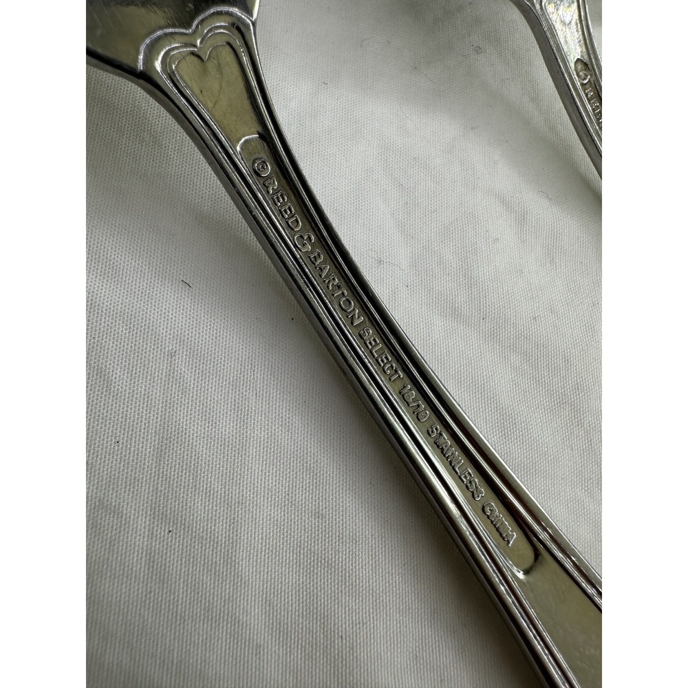 Reed & Barton Select Oval Thread Anniversary Dinner Salad Forks Set 4 18/10 - Picture 8 of 9